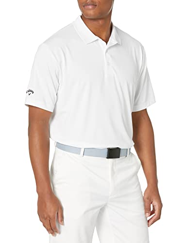 Callaway Men's Solid Opti-dri Short Sleeve Golf Polo Shirt with Stretch Fabric, Sun Protection, Extended (Sizes Small-4xl)