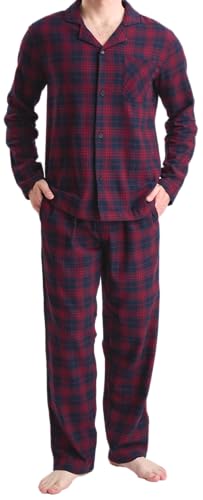 GIVEITPRO Cotton Flannel Men's Long Button-Down Sleepwear Pajama Set - Main Image