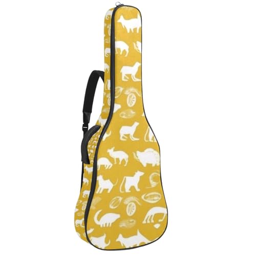 Sac pour guitare acoustique 41 pouces multicolore avec plusieurs poches