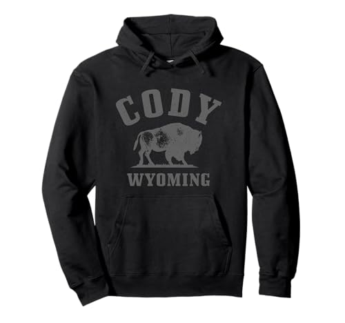 Cody Wyoming Cowboy State Bison Buffalo Vintage Pride Pullover Hoodie
