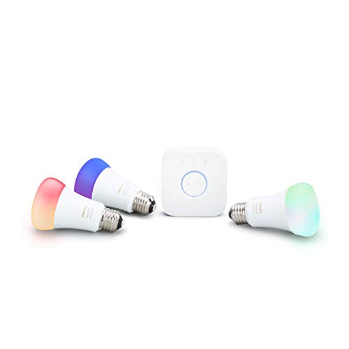 Philips Hue White and Color Ambiance LED Smart Light Bulb Starter Kit, 3 A19 Smart Bulbs & 1 Hue Hub (Works with Alexa, Apple HomeKit & Google Assistant) #1