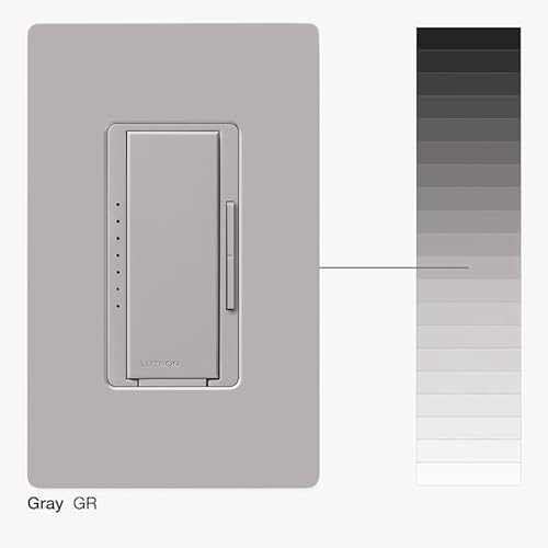 Lutron Maestro LED+ Dimmer Switch for Dimmable LED, Halogen and Incandescent Bulbs, 150W/Single-Pole or Multi-Location, MACL-153M-GR, Gray