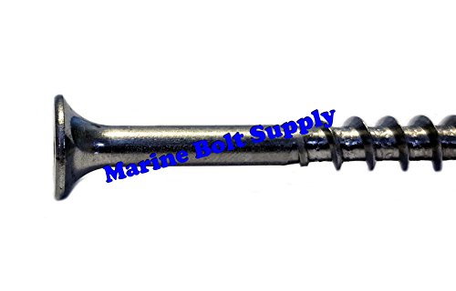 #6 Tornillos para cubierta de acero inoxidable con cabeza bugle y sistema de apriete cuadrado, punta para madera #17, tamaño 6 x 1-5/8, pack de 100 unidades miniatura 3