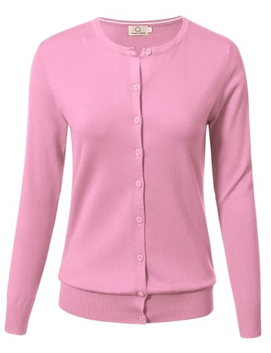 Image of Allsense Women's Long-Sleeve Crewneck Cardigan | Classic Button Down Sweater, Soft Fine Knit, Lightweight