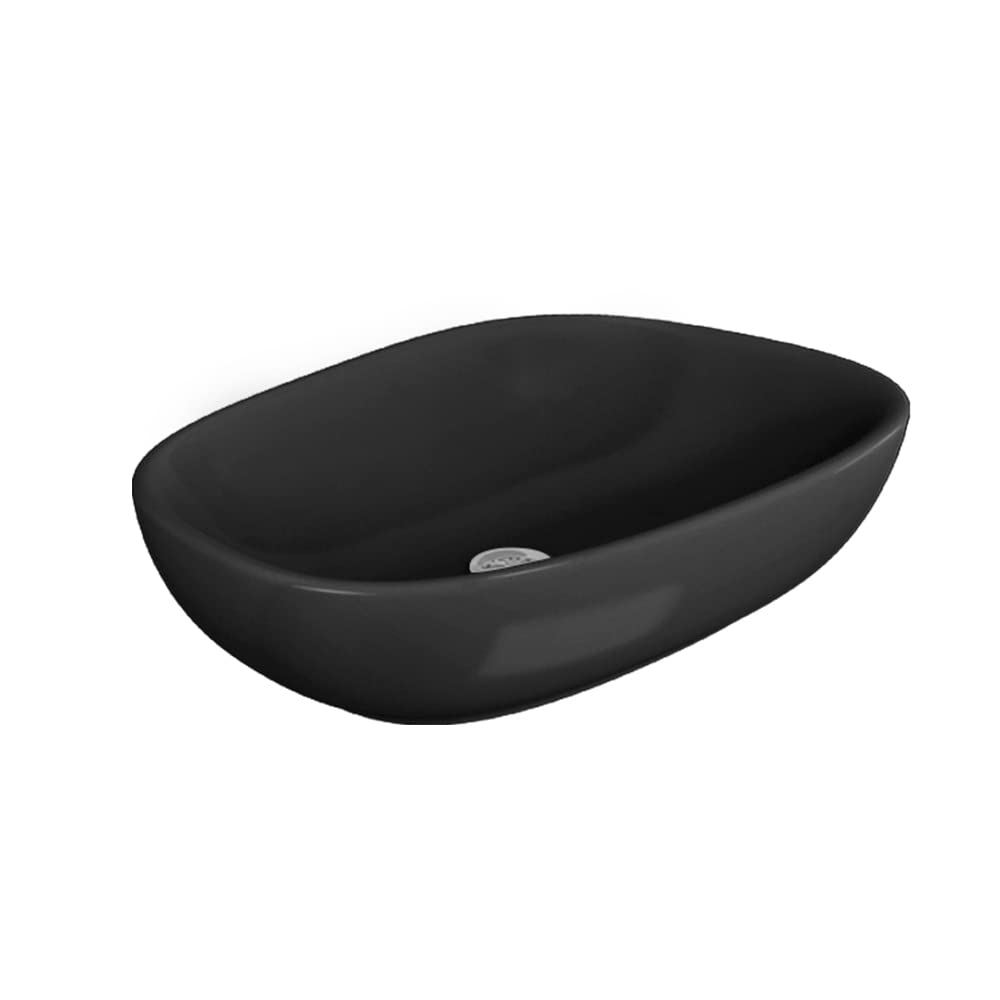 Kohler Kankara Countertop Washbasin, Drain Cut Only Ceramic Bathroom Sink Basin (56x 40x 13cm, Black, Glossy Finish, Pebble Design Vessel) (B0BDKSZKNX) Amazon Price History, Amazon Price Tracker