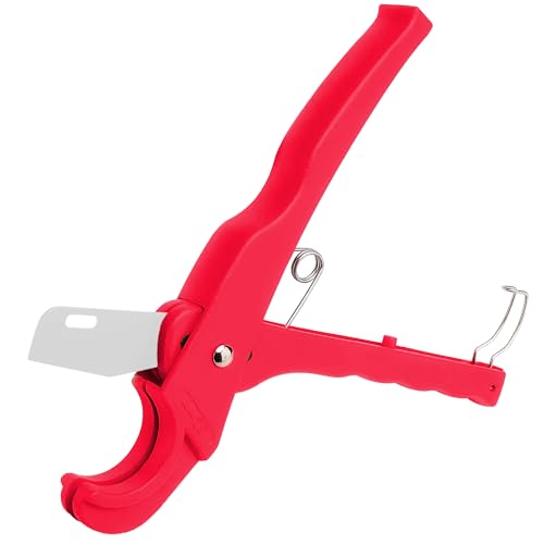 ASPIRE UK Pipe Cutter 3-42mm Red | Heavy Duty PVC, Rubber, PEX & Plastic Cutter with Sharp Blade | One-Handed Comfort & Control | Ideal for DIY Plumbing, Trade Work, Garden Irrigation & Home Repairs