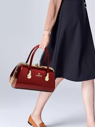 Image of Fashion Leather Women's Top Handle Satchel Crossbody Handbags Diamonds Evening Bag Purses Hard Shoulder Bags | Fashion