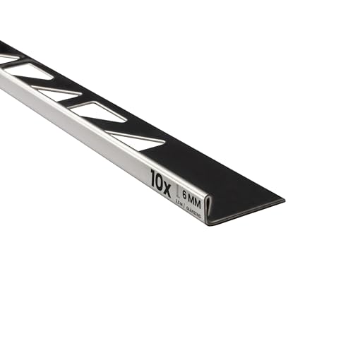 10x L-Profil Edelstahlschiene Fliesenprofil Fliesenschiene Edelstahl V2A L250cm 6mm glänzend