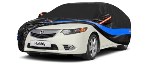 Holthly Strapazierfähige Autoabdeckung, passgenau für Acura TSX (2003–2014), Allwetter-, Outdoor-Autoabdeckungen für Autos, wetterfest, wasserdicht, winddicht, Sonne, Regen, Staub, Schneeschutz,