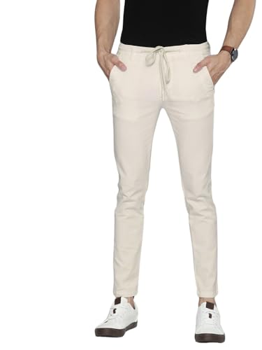 Image of The Indian Garage Co Men Slim Fit Solid Mid-Rise Chinos