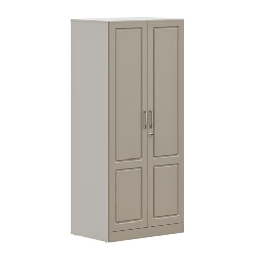 Image of Wakefit Wardrobe for Bedroom | 3 Yr Warranty | Cupboard for Bedroom, Almirah, Wooden Wardrobe, Comes with LED light, Multi-Shelves, Drawer & Hanger, Density:680-750 kg /m, Free Installation(Tyrian-CB)