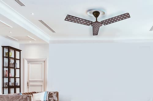 Image of Stylista Waterproof & Dustproof Three Blade Ceiling Fan Cover with attachable Enclosure Set of 2 Fan Covers Basketweave Pattern Multicolor