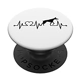 EKG Herzschlag Dobie Dobermann Pinscher Puls Hundebesitzer PopSockets Klebender PopGrip
