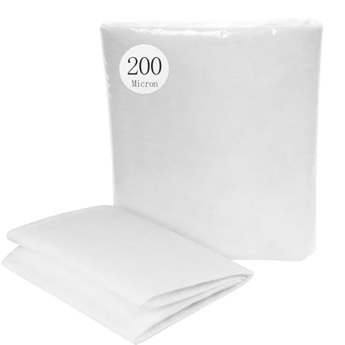 Pawfly 200 Micron Fine Aquarium Polishing Filter Pad, High Density Filter Media Pad for Ponds & Sumps, 36 x 24 Inch Cut-to-Fit Aquarium Filter Floss, Water Polishing Pad for Fish Tank Filters