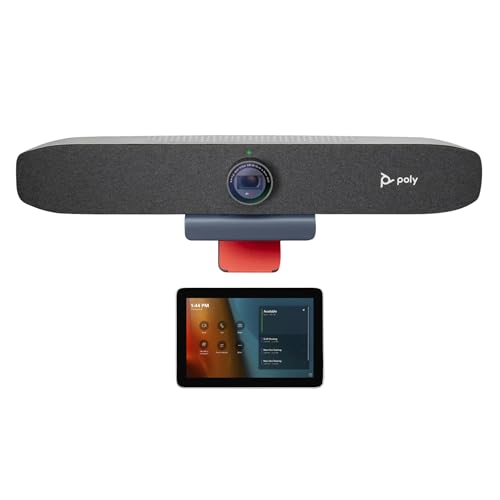 Image of Poly Studio P15 4K Video Conferencing Camera with GC8 Touch Controller - 4K UHD Video Bar, Speaker, Triple microphone array, 8” Touchscreen, NoiseBlock AI, Acoustic Fence, Auto Framing (Renewed)