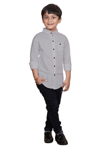 Image of Boys Solid Casual Shirt in Cotton Fabric