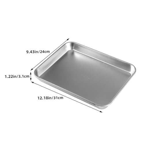 Unomor Medical Stainless Steel Trays Flat 2-Piece Breading Trays Set and Easy to Clean