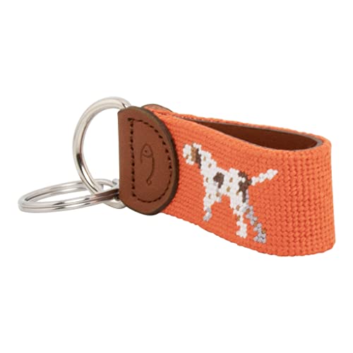 Image of Leather Hand-Stitched Needlepoint Key Fob or Key Chain
