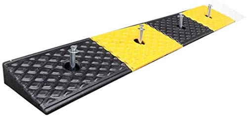 Loading Ramps, Kerb Ramp Safety Ramp Ramp Non-Slip Rubber Ramps, Lightweight Ramps Road Safe Slope Ramps Ramps Deceleration Zone (Color : Black+Yellow, Si