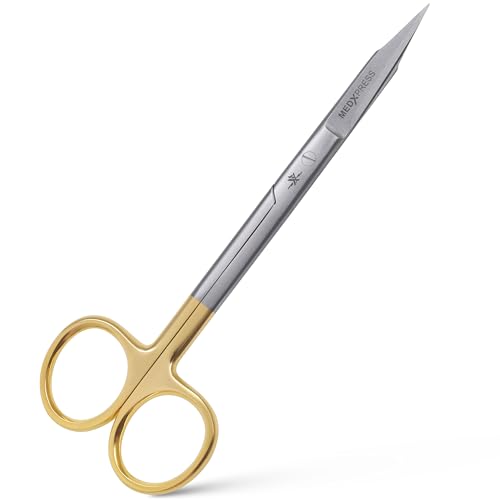 Medxpress Embroidery Scissors Straight Gold Handle for Premium Quality Stainless Steel Stitch...