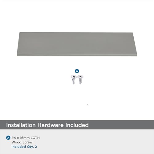 Image of Amerock Edge Pulls 3-3 /4 inch (96mm) Center-to-Center Satin Nickel Cabinet Edge Pull - 25 Pack