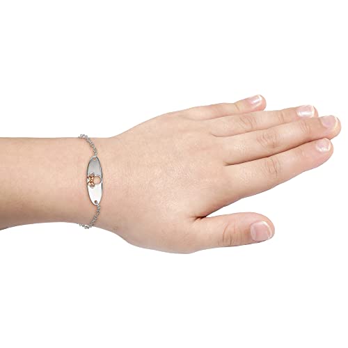 Disney Minnie Mouse Sterling Silver Pink Plated Bracelet, 5.5" + 1" Extender, Officially Licensed2