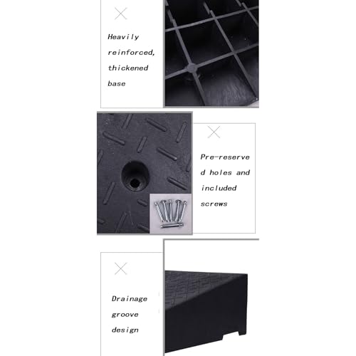Rampas de bordillo de goma, rampa de goma resistente con absorción de impactos y resistencia a la presión, adecuada para scooters, motos, bicicletas y autos, negro (100 x 35 x 11 cm) miniatura 6