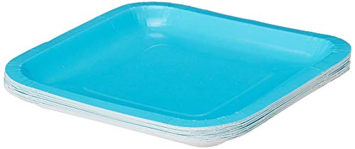 Creative Converting Touch of Color 18 Count Square Paper Lunch Plates, Bermuda Blue