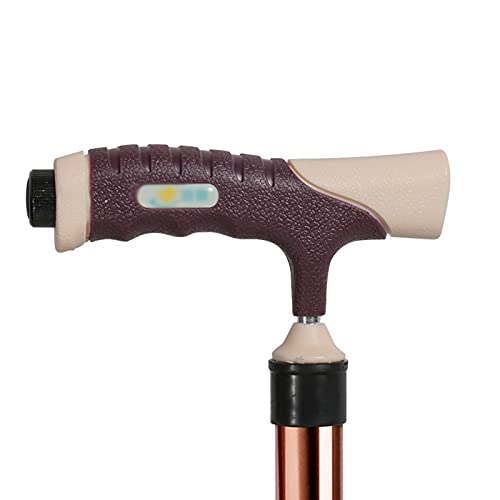 Bastda Passeggio, Sedile a Stampella Pieghevole, Sedia a Stampella in Alluminio Leggero Regolabile in Altezza con Luce a Led, Sgabello a Stampella per Massaggio, Sgabello Di Riposo per Anzian