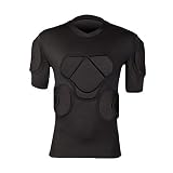 QIKEGooods Sports Gepolsterte Kompression Tops Kurzarm Guard Schutzhemd Schulter Rippe Brustschutz für Outdoor Fußball Basketball Paintball Rugby