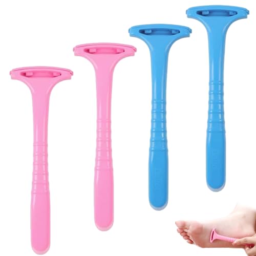 Heidouse Raschietto per la Pelle Morta, Raschietto di callo in plastica Portatile 4pc con Manico Comodo, Strumento di Cura della Pelle Lavabile Rimovibile, File di Piede