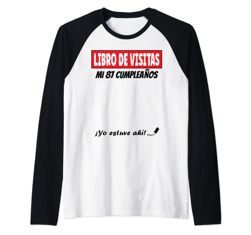 Libro De Visitas - 87 Años Cumpleaños Divertido Regalo 1934 Camiseta Manga Raglan