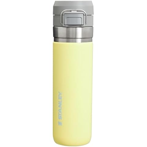 Stanley Quick Flip GO Water Bottle 24 OZ | Push Button Lid | Leakproof & Packable for Travel & Sports | Insulated Stainless Steel | BPA-Free | Pomelo Cover