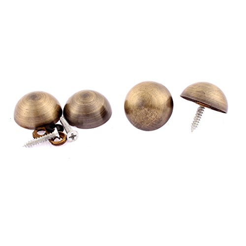 Aexit 4pcs 27mm Quality Parts Dia Metal Semicircle Glass Mirror Screw Nail Decor Bronze Tone Model:14as50qo647