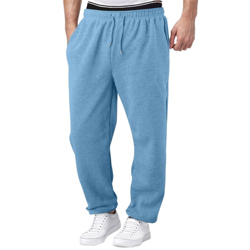 Men's Cargo Sweatpants Casual Fleece Joggers Loose Fit Open Bottom Fleece Hiking Jogger Cargo Sweatpants for Men