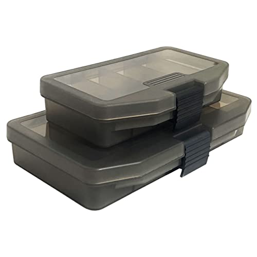 ifundom 2Pcs Fishing Tackle Organizer Durable Fishing Boxes with Five Grids for Baits Hooks Compact and Portable Fishing Accessories for Outdoor Use