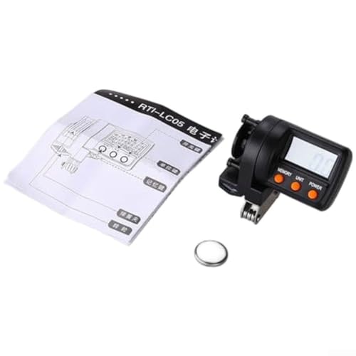 ComfyHarbor Contador digital de línea de pesca, plataforma giratoria de aleación de pantalla ajustable, abrazadera antideslizante para cañas de diámetro 5-17 mm, compatible con carretes de balsa