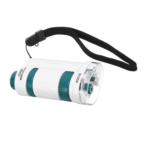 CIYODO Handheld Pocket Microscope 60x-180x Magnification Student Science Experiment Tool Early Learning Accessory for Boys and Girls