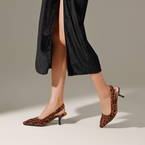 Erocalli Women's Low Kitten Bow Heels Slingback Dressy Pumps Pointed Closed Toe Elegant Wedding Pumps Formal Comfortable Shoes4