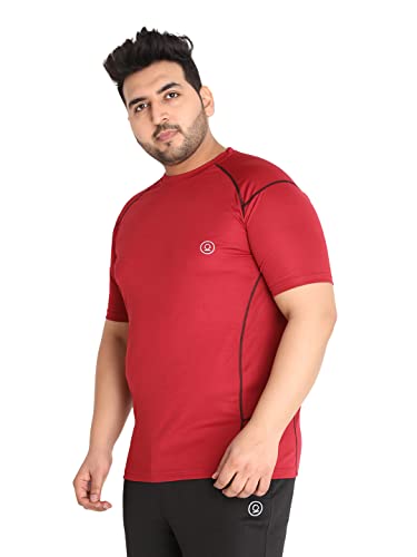 Image of CHKOKKO Men's Polyester Regular Fit Solid Sports T-Shirt