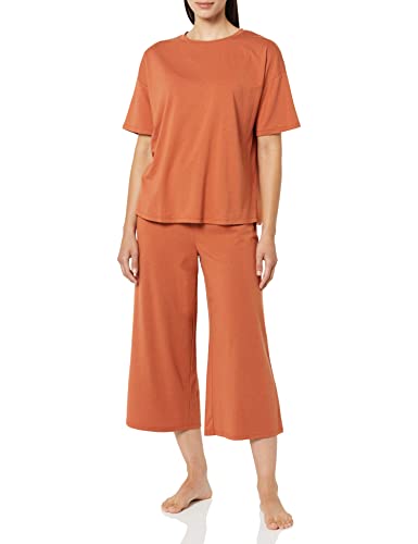Amazon Essentials Women's Knit Jersey Capri Pajama Set, Loungewear, Terracotta, Medium