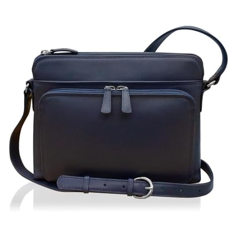 ili New York Genuine Leather Crossbody Bags for Women - Premium RFID Blocking Shoulder Bag Organizer with Adjustable Strap Cover