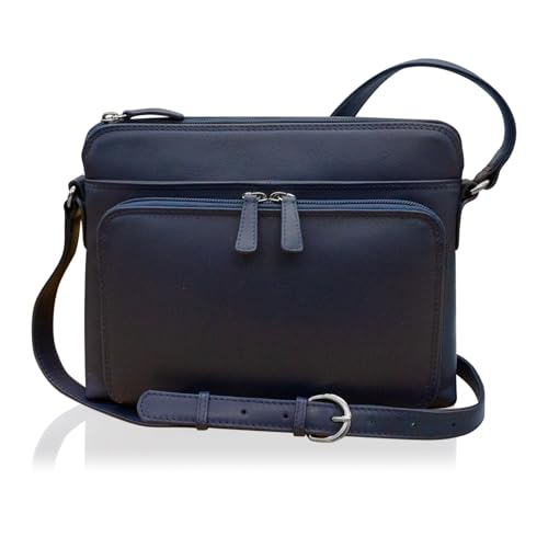Image of ili New York Genuine Leather Crossbody Bags for Women - Premium RFID Blocking Shoulder Bag Organizer with Adjustable Strap