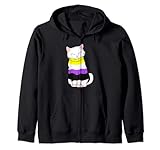 Photo Gallery gatto non binario e queer felpa con cappuccio Photo Gallery gatto non binario e queer felpa con cappuccio
