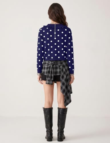 Image of HOCANDY Women Ruffle Collar Cardigan Sweater Preppy Cute Button Up Sweaters