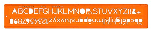 MINERVA Schrift Schablone, NorFrance, Buchstaben 6 mm, Transparent orange