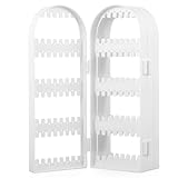 OKUMEYR Organizador de Joyas y 4 Puertas Diseño Plegable de Plástico Blanco Soporte para Pendientes de Alta Capacidad Adecuado para Tocador o Cómoda