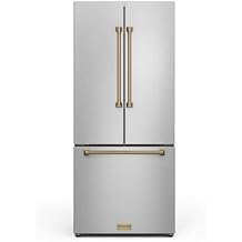 Thor Kitchen Gordon Ramsay 30 Inch 17.7 cu ft French Door Counter Depth Refrigerator with Ice Maker in Stainless Steel/Bronze