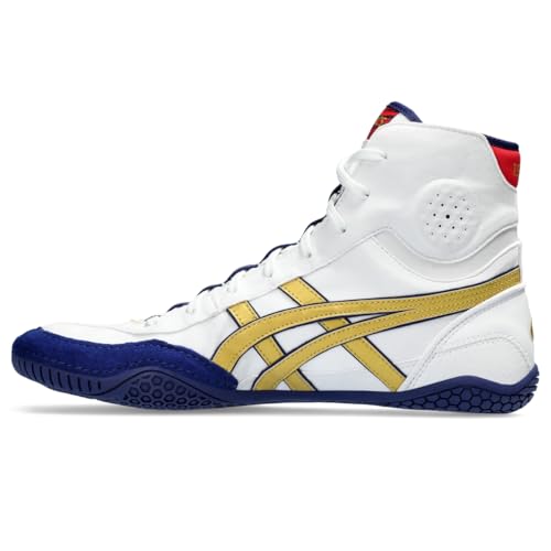 asics men39s dan gable evo 3 wrestling shoes 11 whiterich gold