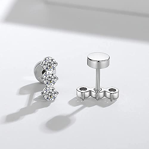 Gnoliew 18G Tragus Earrings For Women Girls 316L Stainless Steel Stud Cartilage Helix Barbell Piercing Jewelry(A,3 Cz) #TOP4
